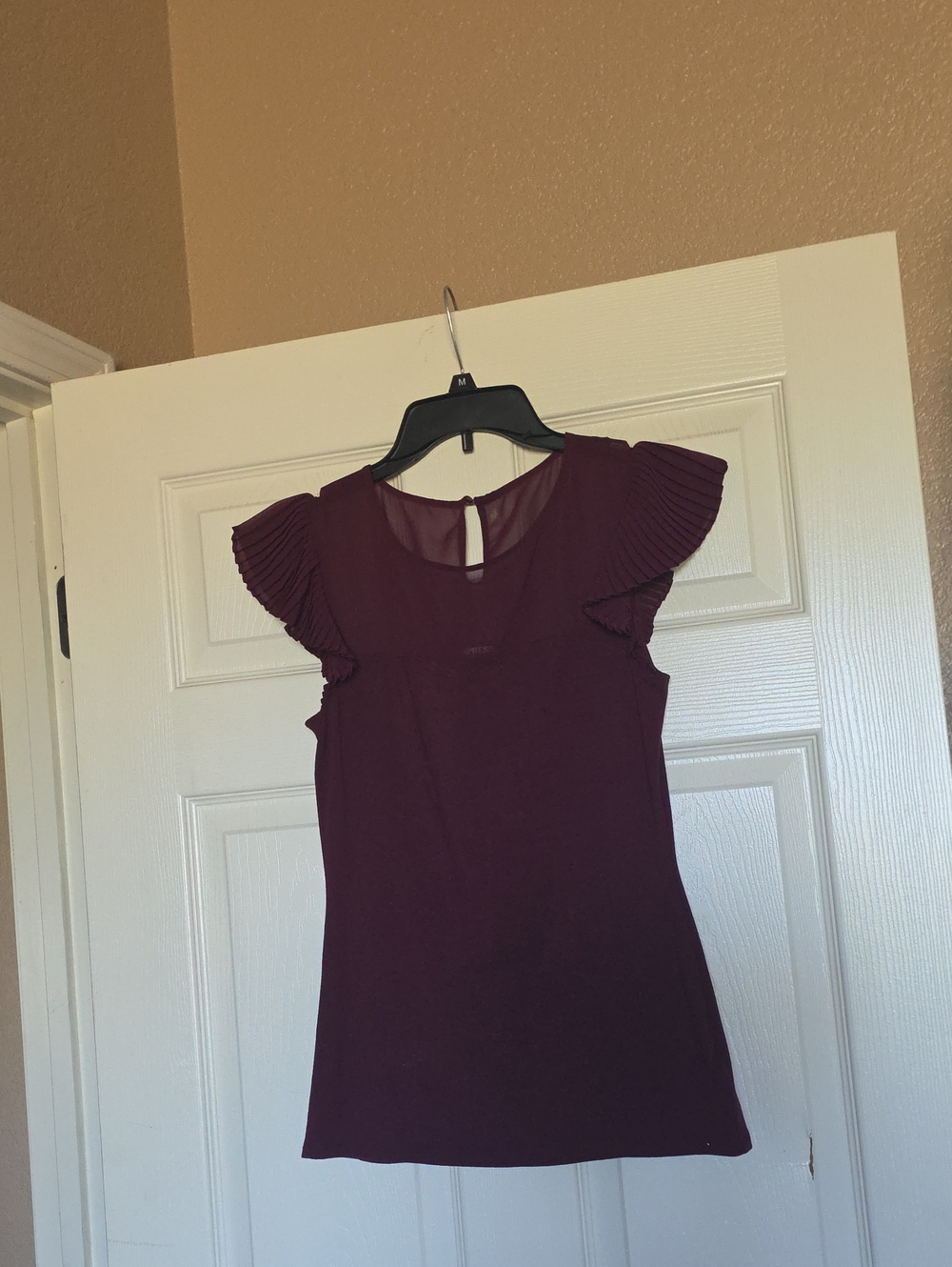 Express Sleeveless Flutter Top - Plum